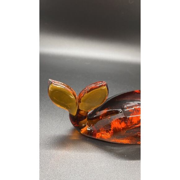 Vtg Amber Whale Paperweight Pilgram Art glass Handmade READ Animals Sea Nautical - Picture 4 of 5